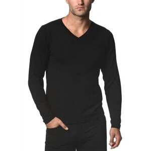 NEW POSTMARC knitted v-neck sweater in black